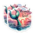 (2 Pack) Mermaid in Heart Magnets Magnets - Fantasy Art - Tropical Ocean Scene - 5" On Longest Side - Made in USA - Sticks to Refrigerators & Metal Surfaces - MAG9307