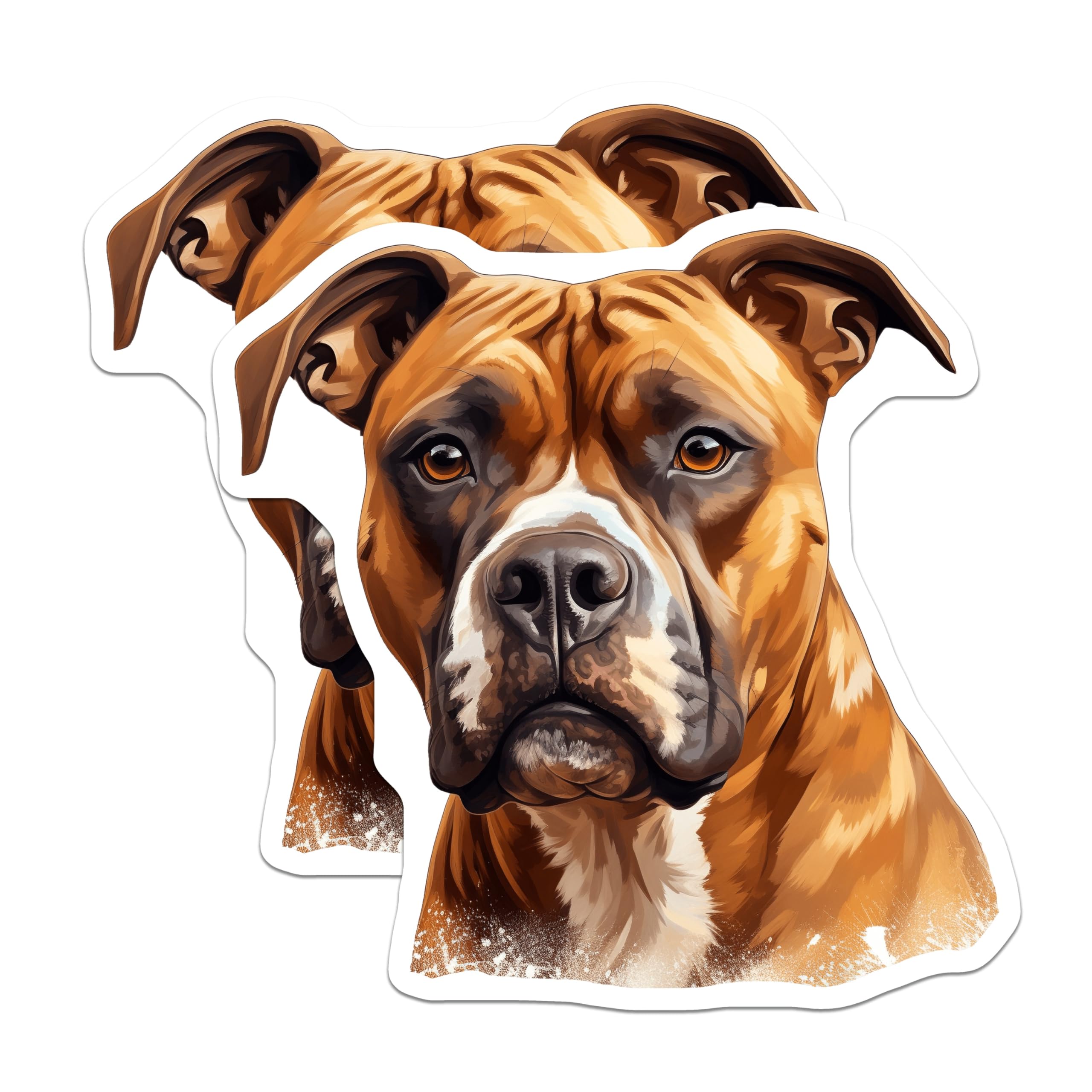 (2 Pack) Boxer Dog Magnets - Boxer Mom Dog Lover - Canine Breed Art Decor - 5 Inches On Longest Side - Thick Durable Magnet - Made in USA - MAG28254