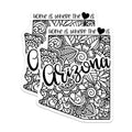 (2 Pack) Arizona State Outline Stickers - Home is Where The Heart is - Floral Design - 5" On Longest Side - Sticks to Smooth Flat Surfaces - Made in USA - BMCS9090