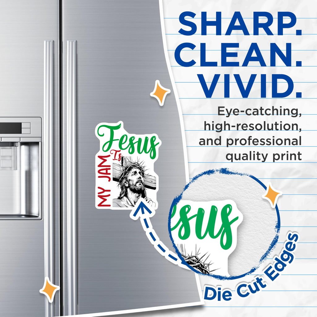(2 Pack) Jesus is My Jam Magnets - Religious Magnets - Christian Decor Magnets - 5" On Longest Side - Premium Magnet - for Cars, Refrigerators, Toolboxes, Lockers - Made in USA - MAG16599