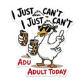 (2 Pack) I Just Can't Adult Today Magnets - Funny Goose Quote - Sarcastic Humor Refrigerator Accents - 5 Inches On Longest Side - Thick Durable Magnet - Made in USA - MAG38683
