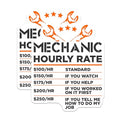 (2 Pack) Mechanic Hourly Rate Stickers - Funny Mechanic Quote - Car Repair Humor Decal - 5" On Longest Side - Sticks to Smooth Flat Surfaces - Made in USA - BMCS5765
