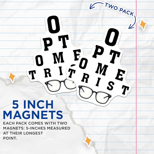 (2 Pack) Optometrist Magnets - 5" On Longest Side - for Cars, Fridges, Toolboxes - Made in USA - MAG8080