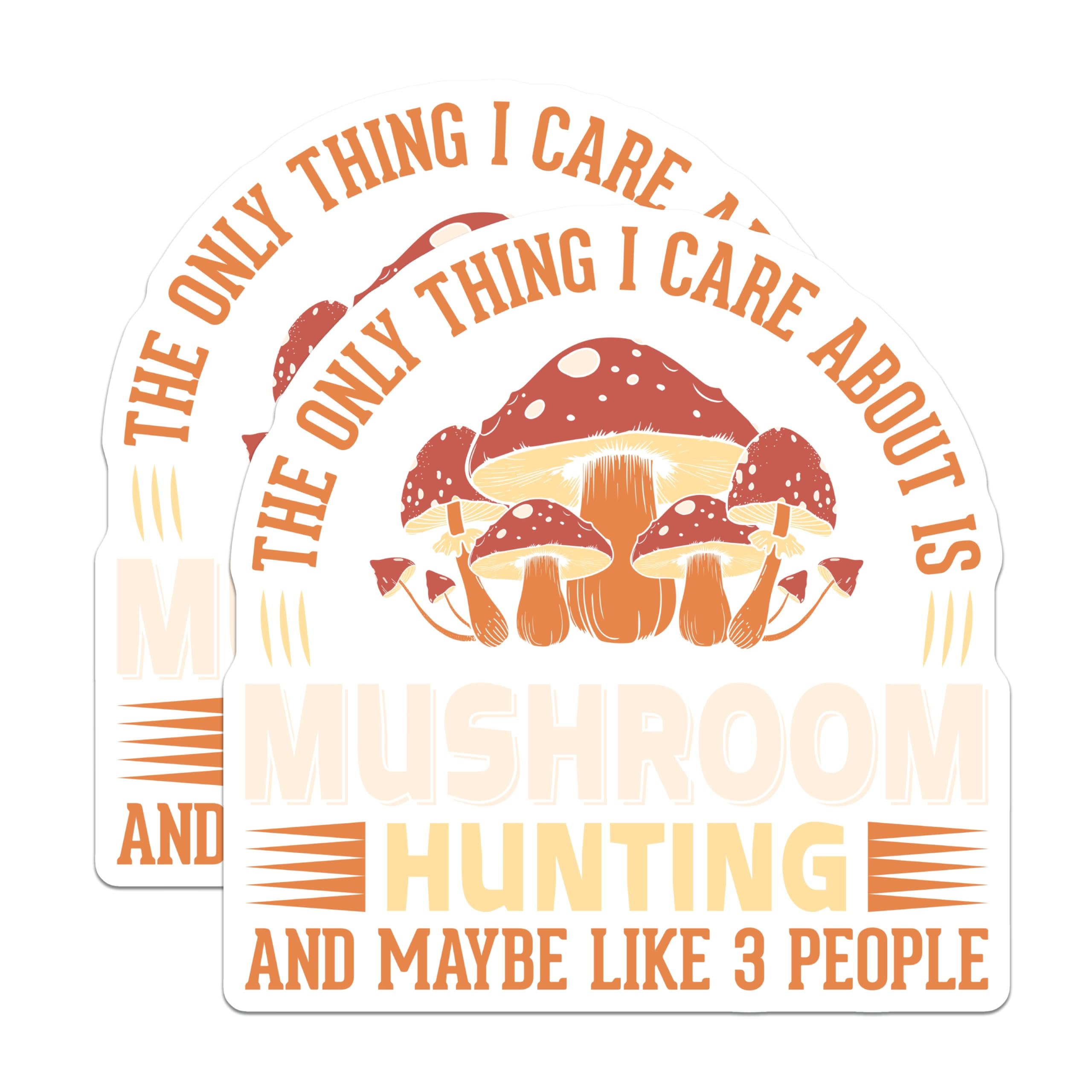 (2 Pack) Mushroom Hunting Magnets - Funny Forager - Mycologist Decor - 5" On Longest Side - Premium Magnet - for Cars, Refrigerators, Toolboxes, Lockers - Made in USA - MAG18832