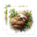 (2 Pack) Sleeping Sloth Magnets - Cute Sloth Decor - Peaceful Animal Lover Refrigerator Locker Magnets - 5 Inches On Longest Side - Thick Durable Magnet - Made in USA - MAG30865