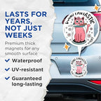 (2 Pack) Doing Fantastic Magnets - Cat Art Magnet - Funny Quote Magnet - Pink Cat Magnet - Humor Magnet for Fridge - 5" On Longest Side - for Cars, Fridges, Toolboxes - Made in USA - MAG4560