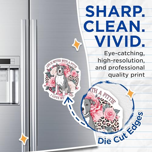 (2 Pack) Dog Lovers Magnets - Pit Bull Art Magnets - Cute Dog Fridge Magnets - 5" On Longest Side - for Cars, Fridges, Toolboxes - Made in USA - MAG7188