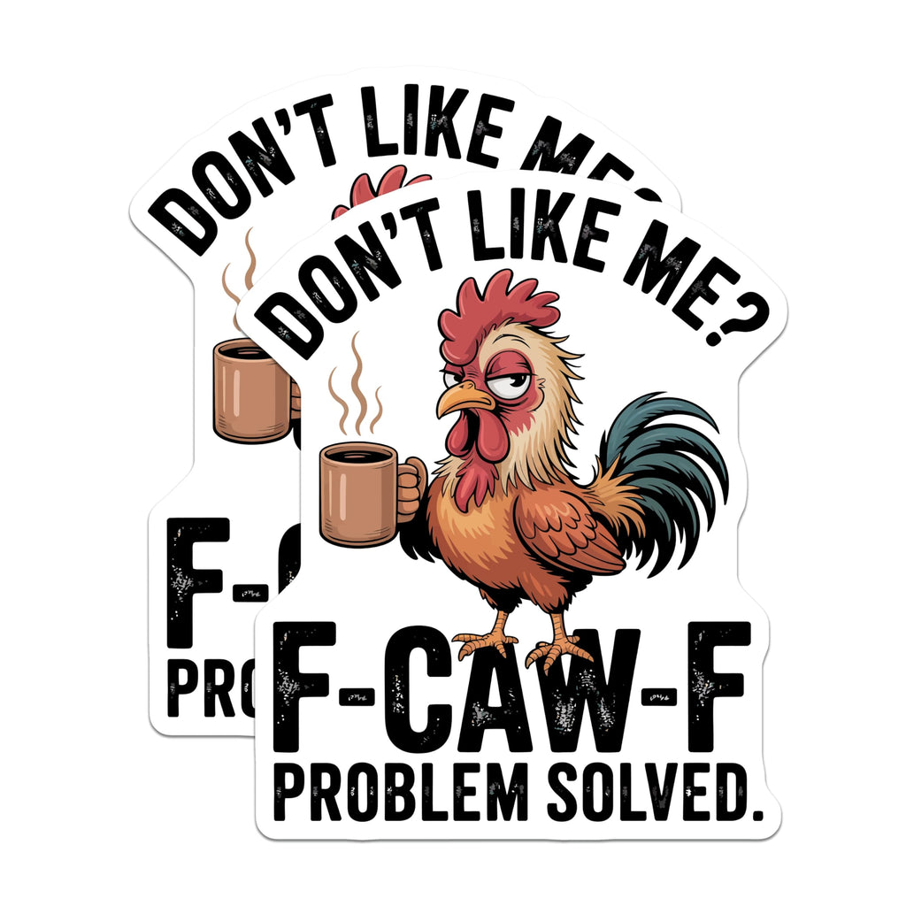 (2 Pack) Funny Rooster Magnets - Sarcastic Coffee Kitchen Decor - Humorous Farm Animal Refrigerator Art - 5 Inches On Longest Side - Thick Durable Magnet - Made in USA - MAG21015