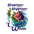 (2 Pack) Mermaid Magnets - Ocean Decor - Beach Vibes - Happiness Quote - Coastal Home Accent - Refrigerator Artwork - 5 Inches On Longest Side - Thick Durable Magnet - Made in USA - MAG38525