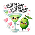(2 Pack) You're The Olive to My Martini Magnets - Cute Relationship Magnets - Fun Kitchen Decor Magnets - 5" On Longest Side - for Cars, Refrigerators, Toolboxes, Lockers - Made in USA MAG3540