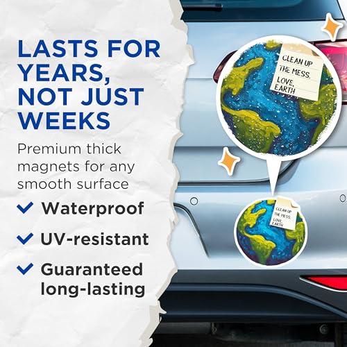 (2 Pack) Earth Love Magnets - 5" On Longest Side - for Cars, Fridges, Toolboxes - Made in USA - MAG7689