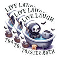 (3 Pack) Grim Reaper Decals - Live Laugh Toaster Bath - Spooky Death Laptop Decals- 3 Inches On Longest Side - Easy Peel & Apply - Made in USA - 3MCS5618