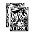 (2 Pack) Bigfoot Stickers - Cryptid Art Stickers - Mythical Creature Decals - 5" On Longest Side - Sticks to Smooth Flat Surfaces - Made in USA - BMCS5298