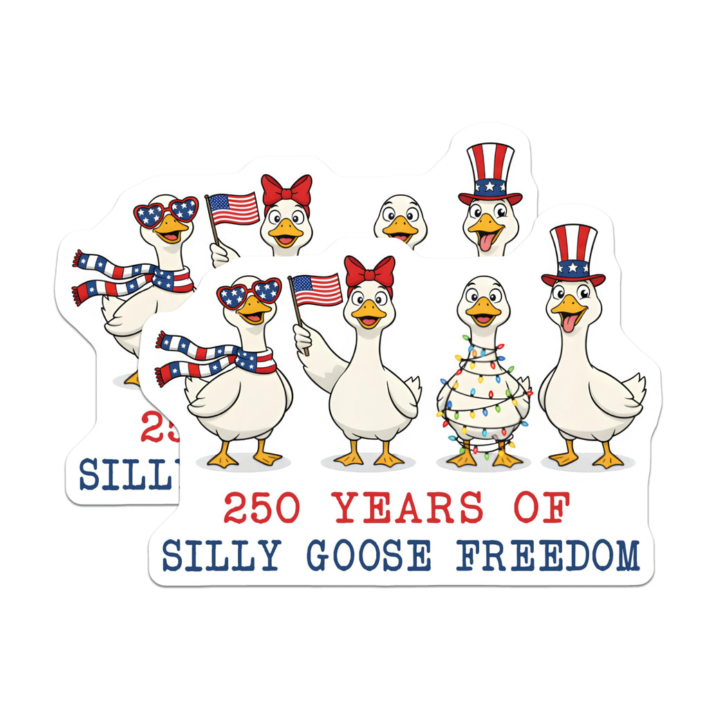 (2 Pack) Silly Goose Freedom Magnets - Patriotic USA Decor - Funny Independence Day Fridge Magnets - 5 Inches On Longest Side - Thick Durable Magnet - Made in USA - MAG27999