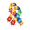 (2 Pack) Autism Awareness Magnets - Puzzle Piece Ribbon Support - Neurodiversity Acceptance Decor - 5 Inches On Longest Side - Thick Durable Magnet - Made in USA - MAG20266