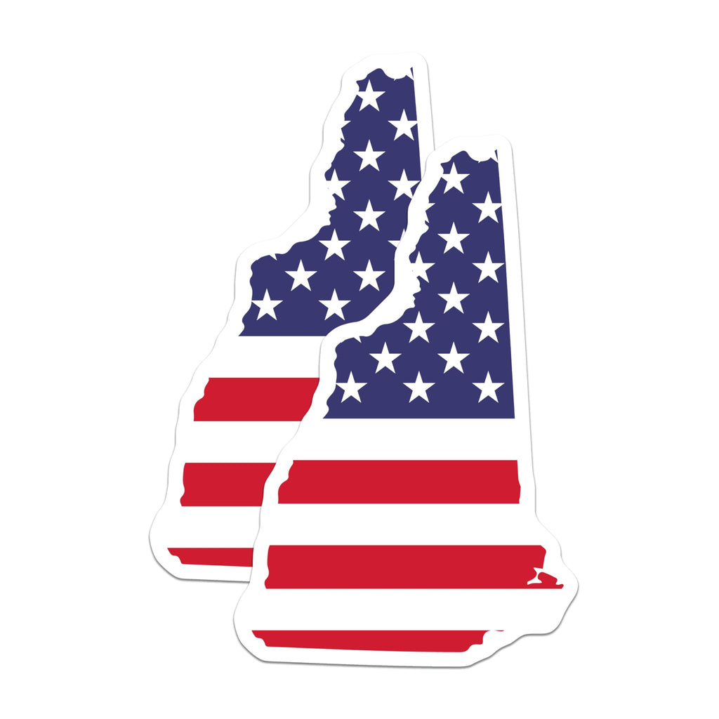 (2 Pack) New Hampshire Flag Magnets - Patriotic State Outline - USA America Pride Decor - 5 Inches On Longest Side - Thick Durable Magnet - Made in USA - MAG22466