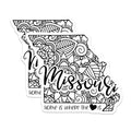(2 Pack) Missouri Outline Stickers - Home is Where The Heart is - State Pride - 5" On Longest Side - Sticks to Smooth Flat Surfaces - Made in USA - BMCS9073 - Floral Design