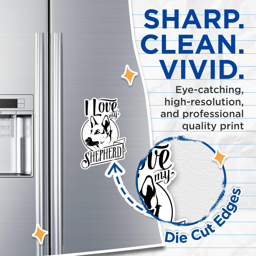 (2 Pack) I Love My Shepherd Magnets - German Shepherd Dog Magnets - Dog Lover Car Magnets- 5" On Longest Side - for Fridges, Toolboxes, Cars - Made in USA - MAG2970