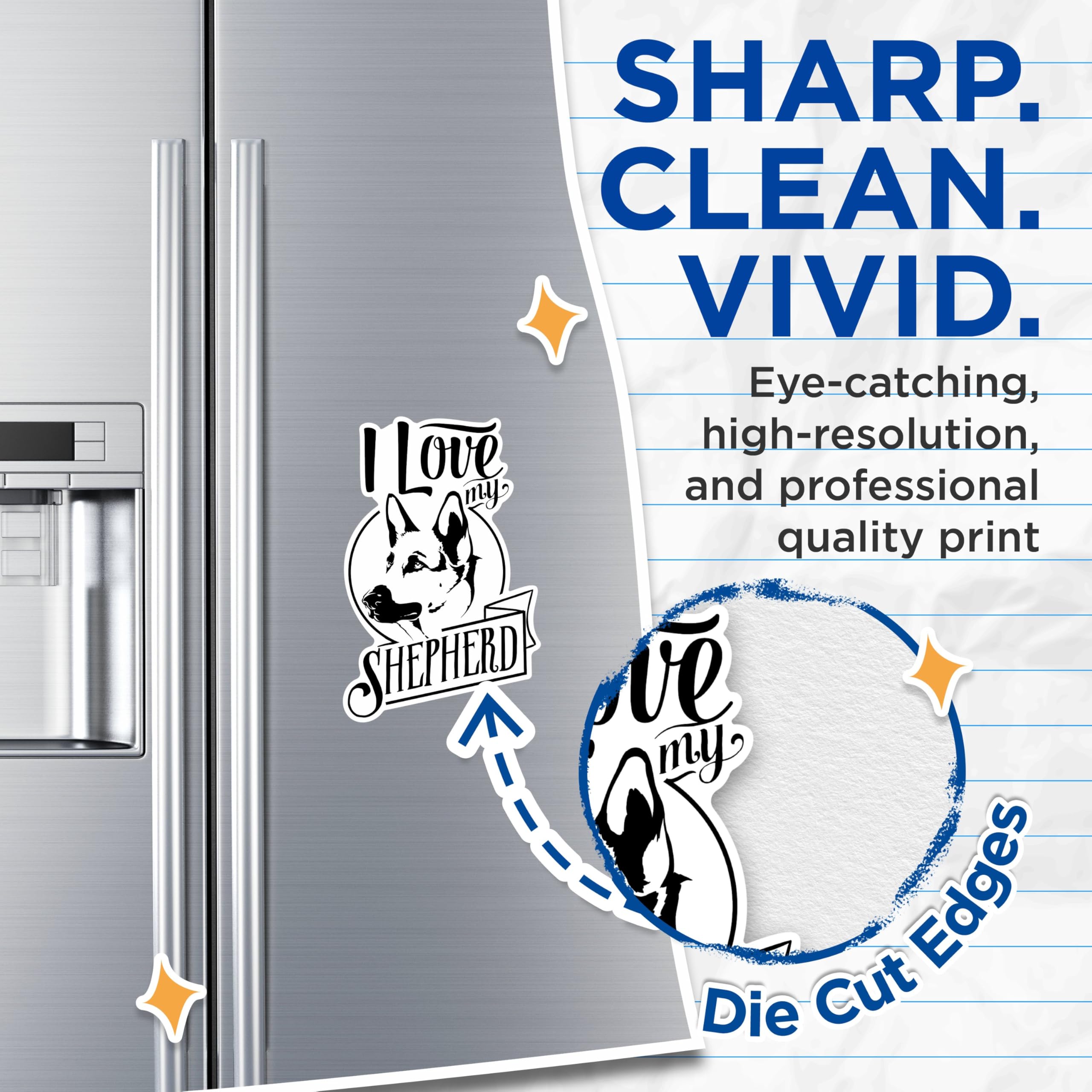 (2 Pack) I Love My Shepherd Magnets - German Shepherd Dog Magnets - Dog Lover Car Magnets- 5" On Longest Side - for Fridges, Toolboxes, Cars - Made in USA - MAG2970