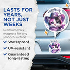 (2 Pack) Meowdy Cat Magnets - Cute Cat - Kawaii Kitten Magnet - Adorable Animal Magnets - Cat Lover Gift - 5" On Longest Side - for Cars, Fridges, Toolboxes - Made in USA - MAG4589