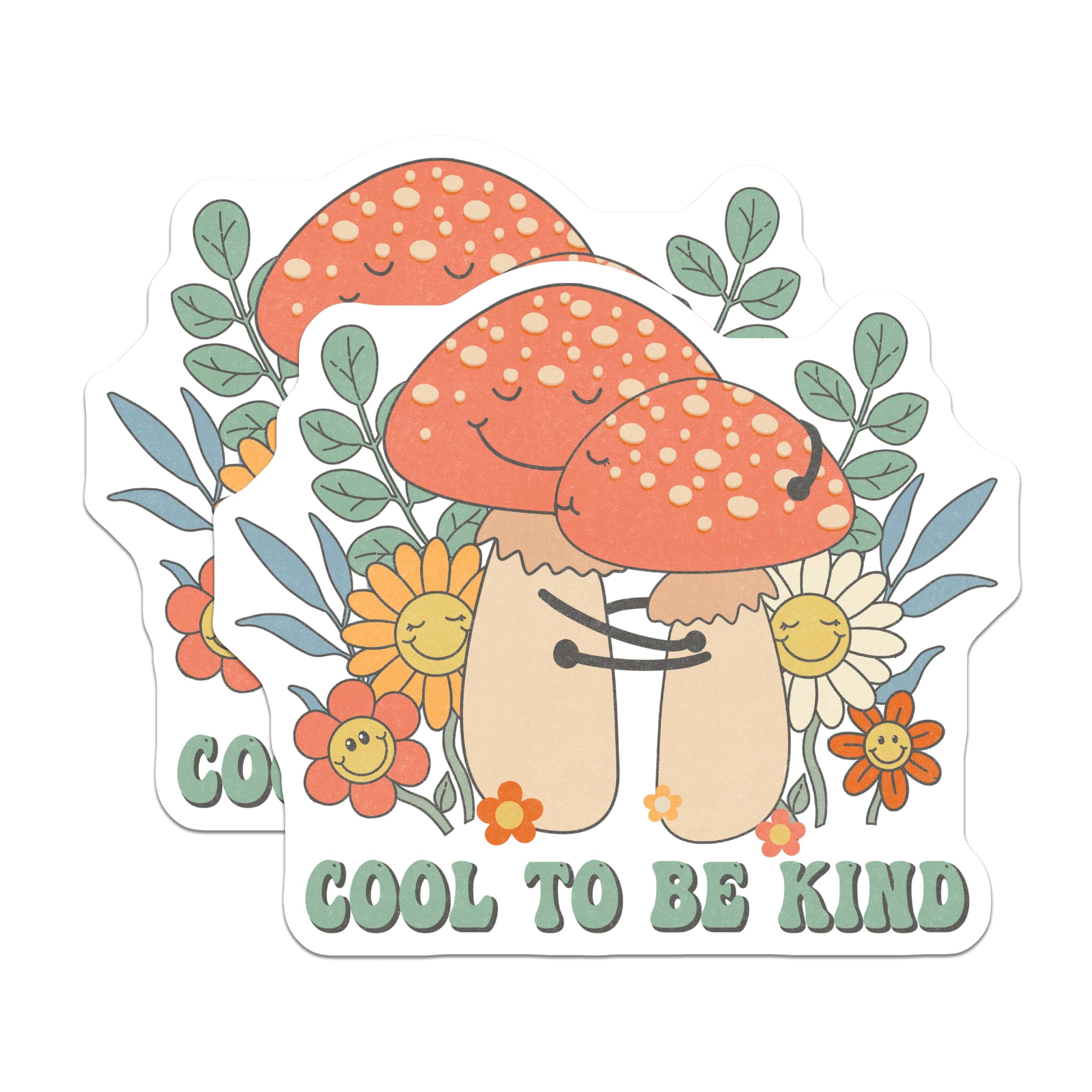(2 Pack) Mushroom Hug Magnets - Cool to Be Kind - Positive Message Magnet - 5" On Longest Side - Premium Magnet - for Cars, Refrigerators, Toolboxes, Lockers - Made in USA - MAG16396