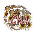 (2 Pack) CNA Magnets - Certified Nursing Assistant - Sunflower Leopard Print Hearts - Healthcare Professional Appreciation - 5 Inches On Longest Side - Thick Durable Magnet - Made in USA - MAG22907