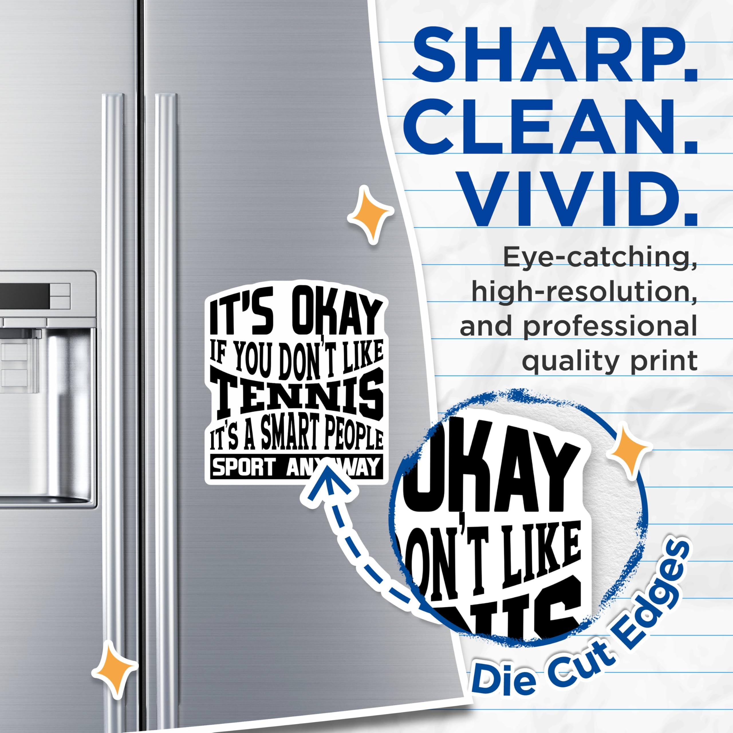 (2 Pack) Tennis Magnets - Funny Smart People Sport Quote - Witty Tennis Lover Saying - Tennis Player Humor Decor - 5 Inches On Longest Side - Thick Durable Magnet - Made in USA - MAG20183