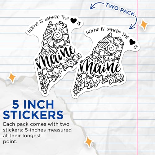 (2 Pack) Home is Where The Heart is Stickers - 5" On Longest Side - Sticks to Smooth Flat Surfaces - Made in USA - BMCS9065 - BMCS9065