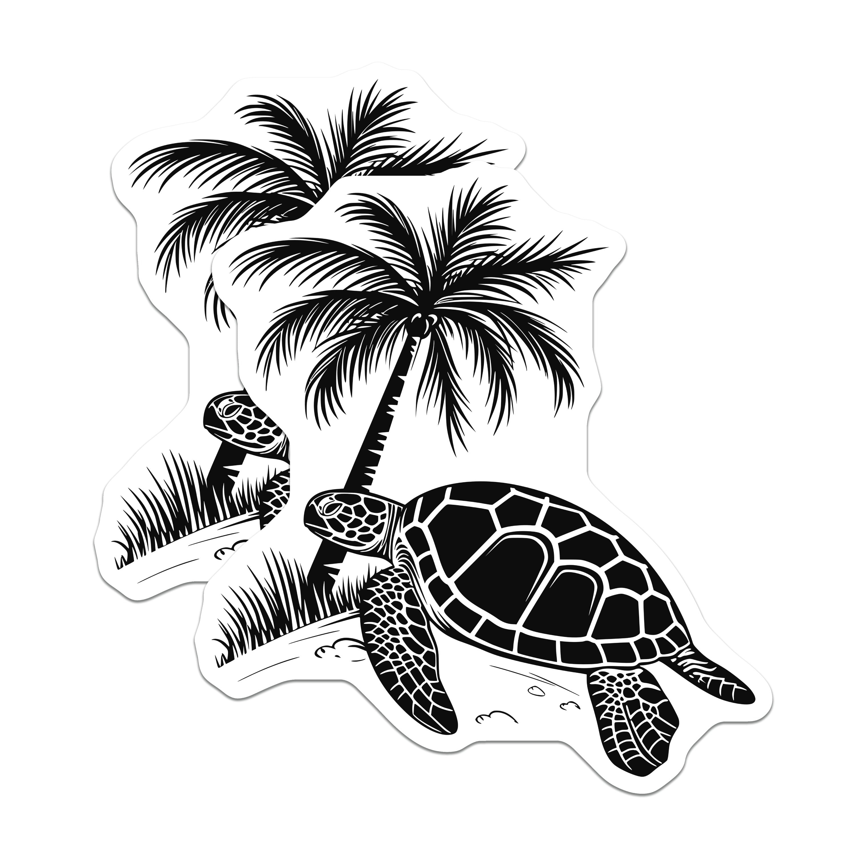 (2 Pack) Sea Turtle Magnets - Palm Tree Beach Decor - Ocean Lover Refrigerator Accessory - 5 Inches On Longest Side - Thick Durable Magnet - Made in USA - MAG36134