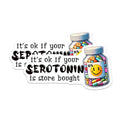 (2 Pack) Funny Mental Health Magnets - Serotonin Boost - Positive Vibes - Cute and Humorous Decor - 5" On Longest Side - for Cars, Fridges, Toolboxes - Made in USA - MAG8247