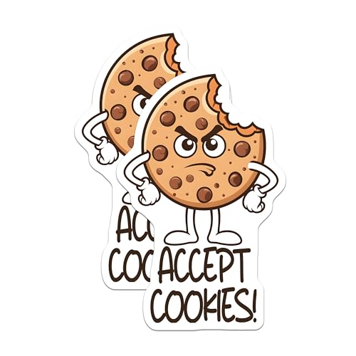 (2 Pack) Accept Cookies Magnets - Funny Cookie Design - Kitchen Decor - Office Humor - Quirky Cookie Lover Gift - 5" On Longest Side - for Cars, Fridges, Toolboxes - Made in USA