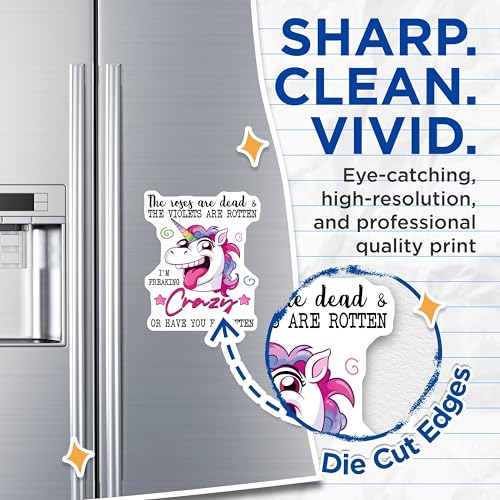 (2 Pack) Unicorn Funny Magnets - Crazy Unicorn Decor - 5" On Longest Side - for Cars, Fridges, Toolboxes - Made in USA - MAG7807