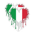 (2 Pack) Italian Flag Magnets - Heart Drip Design - Italy Pride Souvenir - 5" On Longest Side - Premium Magnet - for Cars, Refrigerators, Toolboxes, Lockers - Made in USA - MAG17265
