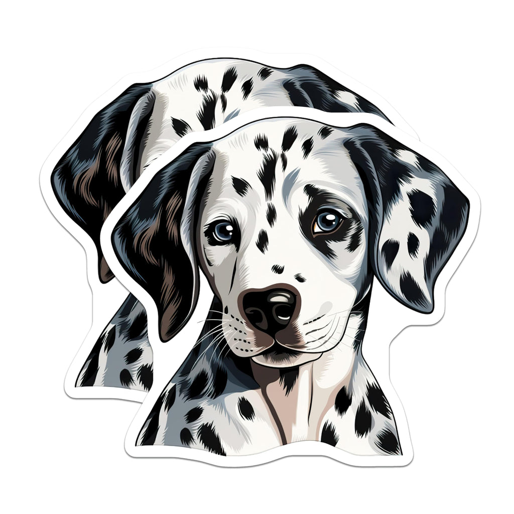 (2 Pack) Dalmatian Dog Magnets - Cute Puppy Portrait - Pet Lover Fridge Decor - Animal Lover Display - Dog Mom Accessory - 5 Inches On Longest Side - Thick Durable Magnet - Made in USA - MAG26631
