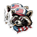 (2 Pack) Patriotic Raccoon Magnets - American Flag Animal Art - Cool Smoker Decor - 5 Inches On Longest Side - Thick Durable Magnet - Made in USA - MAG20569