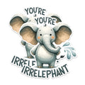 (2 Pack) Irrelephant Magnets - Cute Elephant Pun Magnets - Funny Kitchen Decor Magnets for Fridge- 5" On Longest Side - for Fridges, Toolboxes, Cars - Made in USA - MAG2646