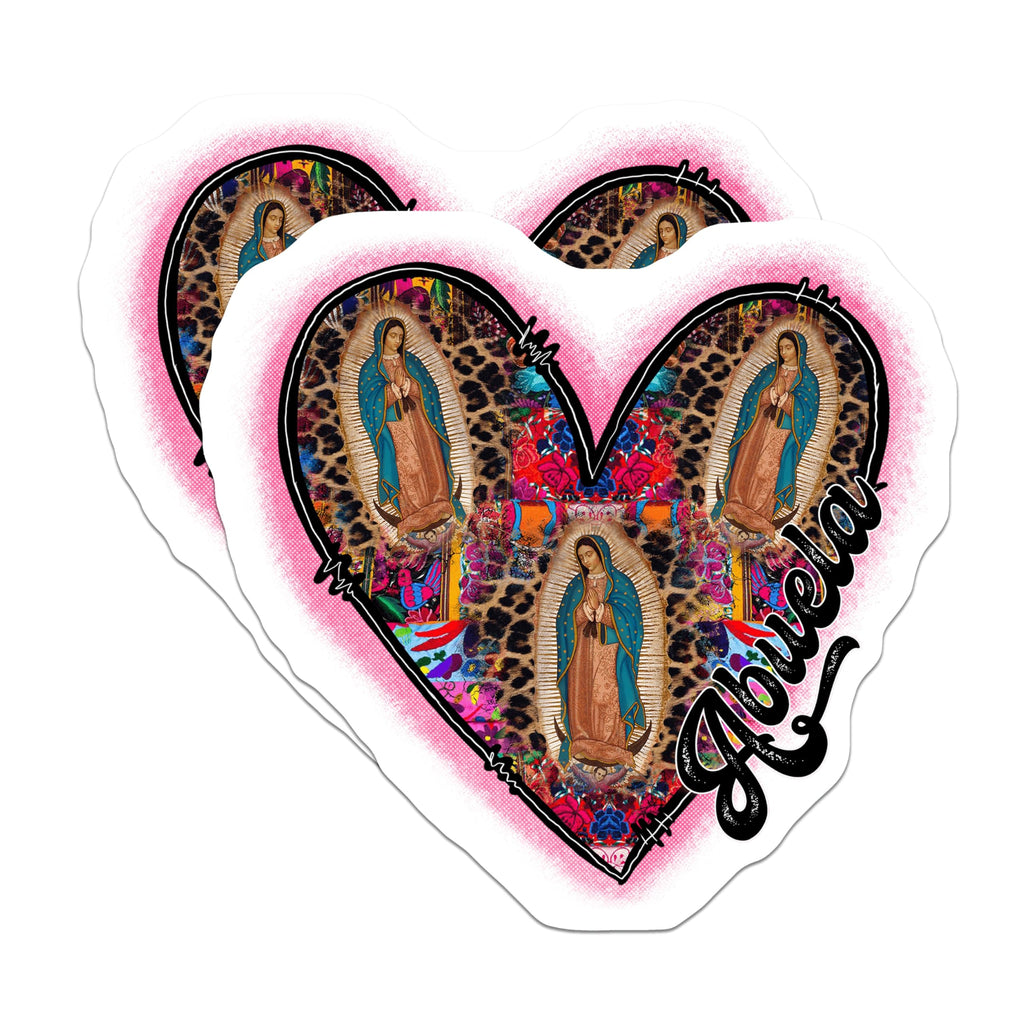 (2 Pack) Abuela Magnets - Our Lady of Guadalupe Decor - Latina Grandma Fridge Magnet - Virgin Mary Religious Item - 5 Inches On Longest Side - Thick Durable Magnet - Made in USA - MAG25718