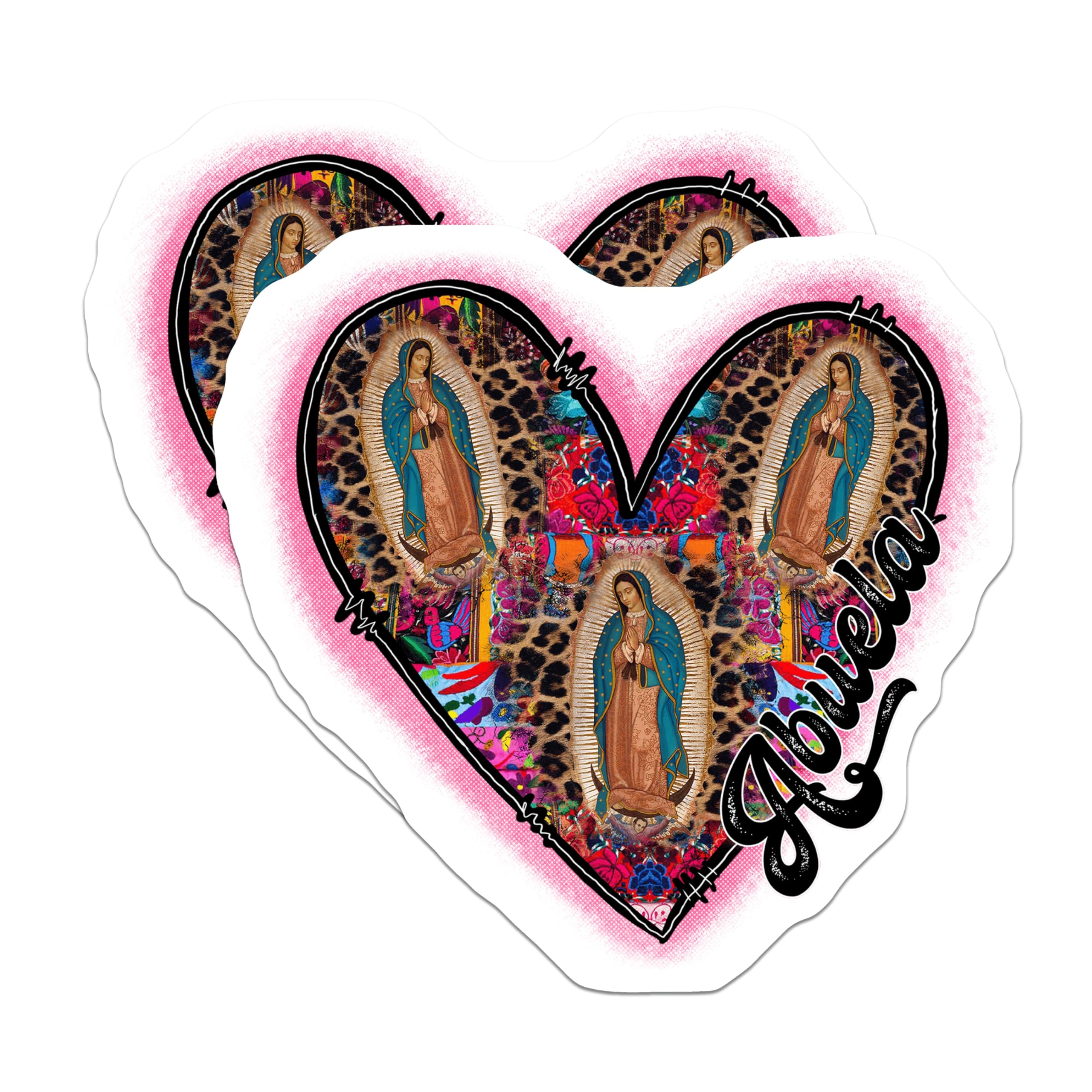 (2 Pack) Abuela Magnets - Our Lady of Guadalupe Decor - Latina Grandma Fridge Magnet - Virgin Mary Religious Item - 5 Inches On Longest Side - Thick Durable Magnet - Made in USA - MAG25718