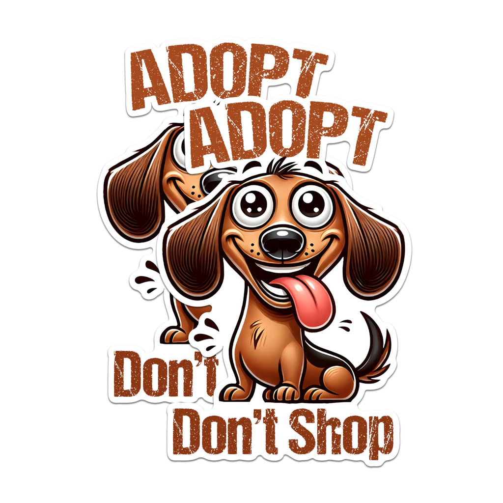 (2 Pack) Adopt Don't Shop Magnets - Cute Dog Magnets - Pet Adoption Awareness Magnets- 5" On Longest Side - for Fridges, Toolboxes, Cars - Made in USA - MAG2809