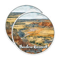 (2 Pack) Theodore Roosevelt National Park Bumper Magnet - US National Park - Choose from 63 Parks - 5" On Longest Side - Decal for Car Bumper, Laptop, Water Bottle, Wall, and Window - MAG1615