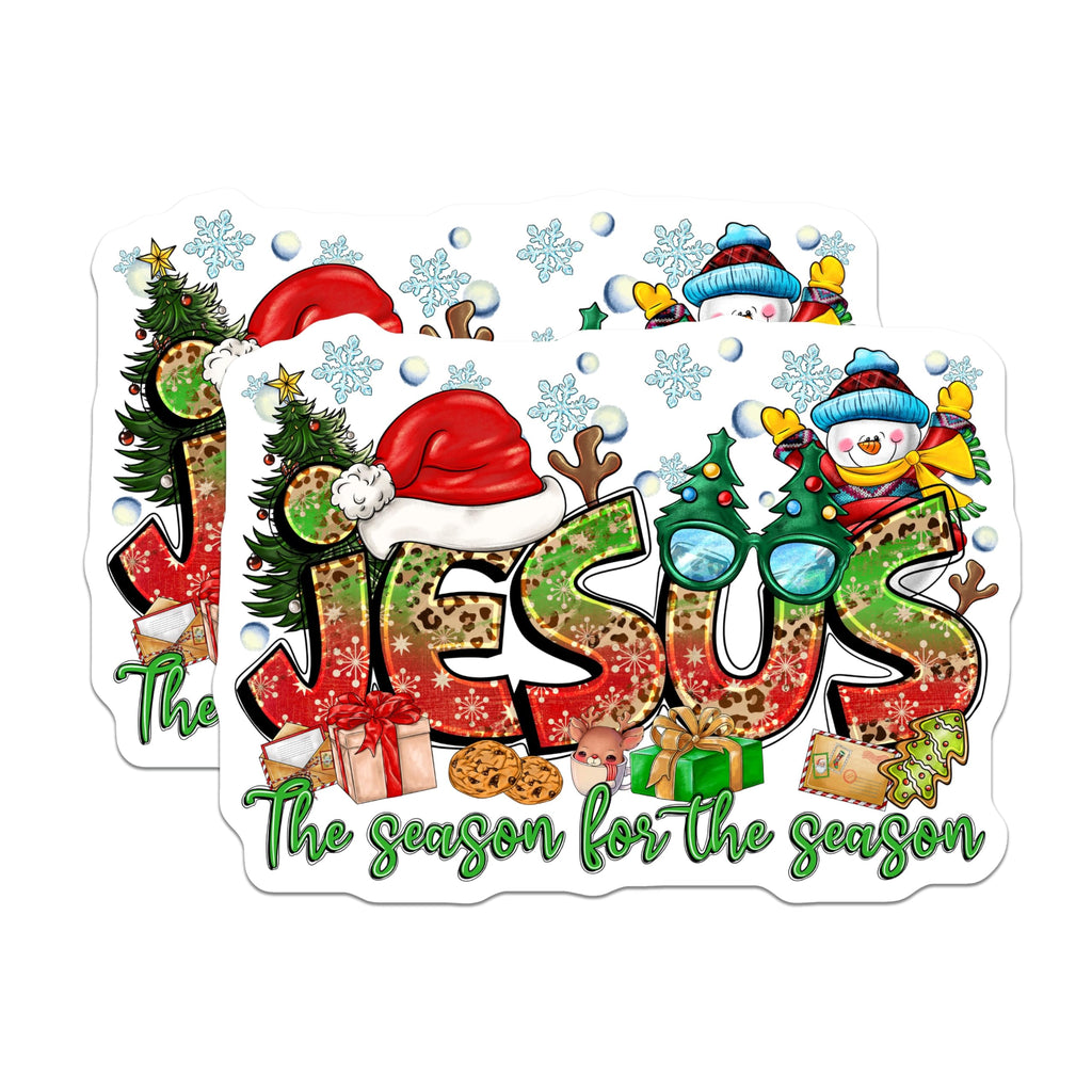 (2 Pack) Jesus Christmas Magnets - Christian Holiday Decor - Festive Religious Kitchen Accessories - 5 Inches On Longest Side - Thick Durable Magnet - Made in USA - MAG23901
