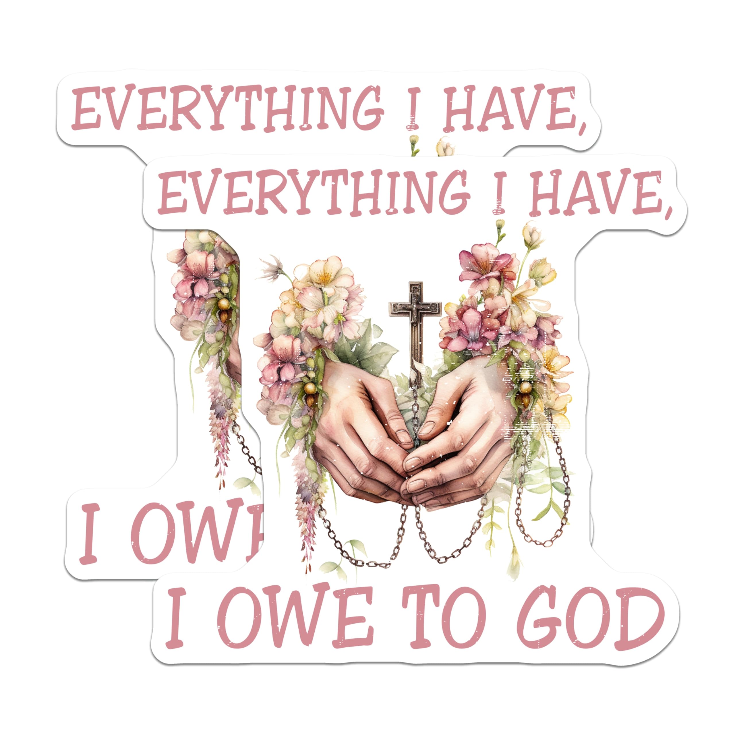 (2 Pack) Christian Faith Magnets - Inspirational Religious Decor - Floral Cross Quote Kitchen Fridge - 5 Inches On Longest Side - Thick Durable Magnet - Made in USA - MAG29428