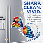 (2 Pack) Colorful Parrot Magnets - Tropical Bird Fridge ation - Vibrant Animal Art - 5" On Longest Side - for Cars, Fridges, Toolboxes - Made in USA - MAG4521