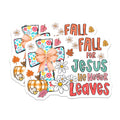 (2 Pack) Fall for Jesus Magnets - Christian Autumn Decor - Inspirational Faith Message - 5 Inches On Longest Side - Thick Durable Magnet - Made in USA - MAG24089