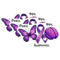 (3 Pack) Awareness Ribbon Decals - Butterfly Decals - Brain Awareness Decal - 3 Inches On Longest Side - Easy Peel & Apply - Made in USA - 3MCS8562