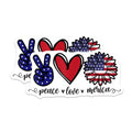 (2 Pack) Peace Love Merica Magnets - Patriotic Sunflower Decor - Fourth of July Fridge - 5 Inches On Longest Side - Thick Durable Magnet - Made in USA - MAG25964