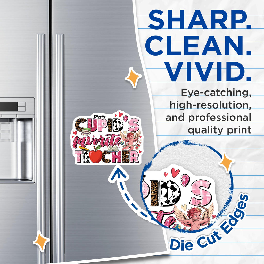 (2 Pack) Cupid's Favorite Teacher Magnets - Teacher Appreciation - Valentine's Day Magnets - 5" On Longest Side - Premium Magnet - for Cars, Refrigerators, Toolboxes, Lockers - Made in USA - MAG17117