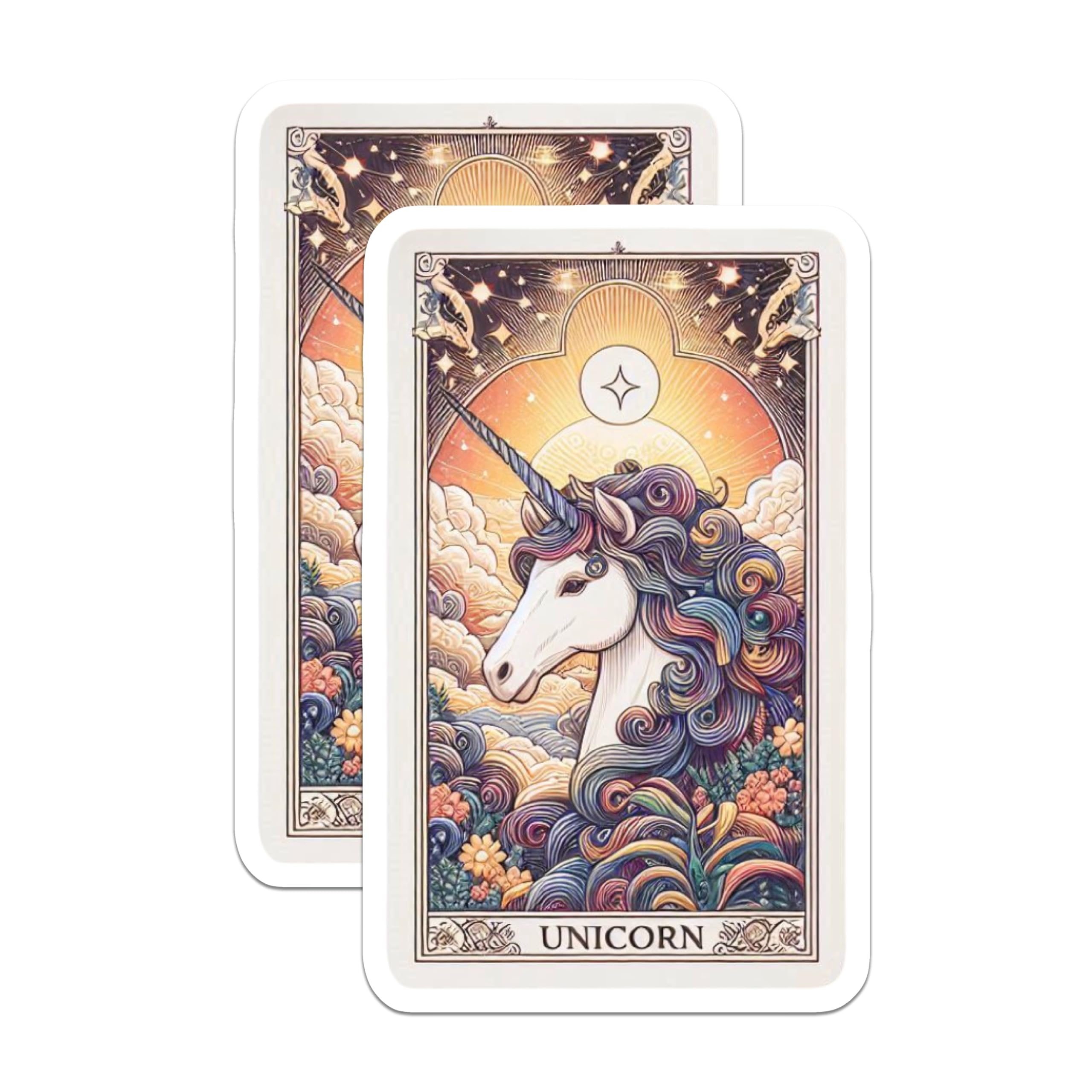 (2 Pack) Unicorn Magnets - Fantasy Art - Mystical Creature Decor - 5 Inches On Longest Side - Thick Durable Magnet - Made in USA - MAG22835
