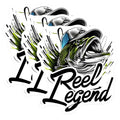 (3 Pack) Fishing Decals - Bass Fishing - Reel Legend - Laptop Decals - 3 Inches On Longest Side - Easy Peel & Apply - Made in USA - 3MCS2333
