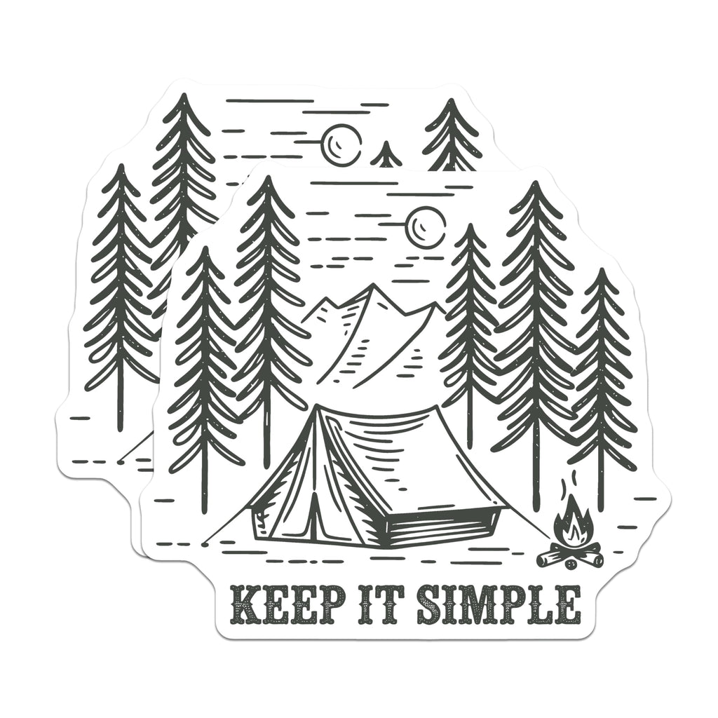 (2 Pack) Camping Scene Magnets - Tent Bonfire - Keep It Simple Decor - 5" On Longest Side - Premium Magnet - for Cars, Refrigerators, Toolboxes, Lockers - Made in USA - MAG18849